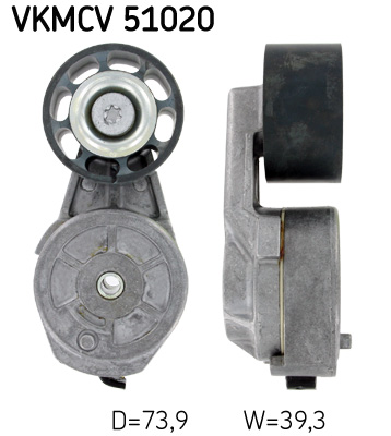 SKF VKMCV 51020 Rullo tenditore, Cinghia Poly-V-Rullo tenditore, Cinghia Poly-V-Ricambi Euro